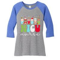 Nicu Nurse Christmas Nicu Nursing Xmas Party Gift Women's Tri-Blend 3/4-Sleeve Raglan Shirt