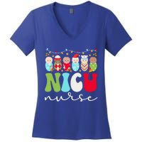 Nicu Nurse Christmas Nicu Nursing Xmas Party Gift Women's V-Neck T-Shirt