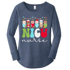 Nicu Nurse Christmas Nicu Nursing Xmas Party Gift Women's Perfect Tri Tunic Long Sleeve Shirt