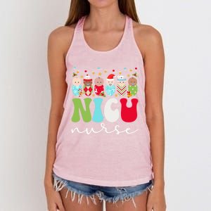 Nicu Nurse Christmas Nicu Nursing Xmas Party Gift Women's Knotted Racerback Tank