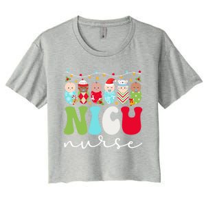 Nicu Nurse Christmas Nicu Nursing Xmas Party Gift Women's Crop Top Tee