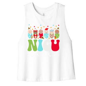 Nicu Nurse Christmas Nicu Nursing Xmas Party Gift Women's Racerback Cropped Tank