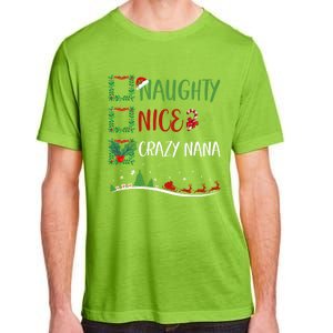 Nice Naughty Crazy Nana Christmas Matching Santa Hat Gift Adult ChromaSoft Performance T-Shirt