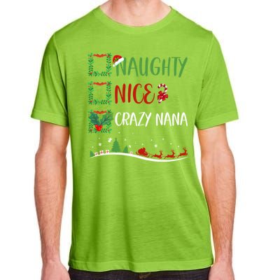 Nice Naughty Crazy Nana Christmas Matching Santa Hat Gift Adult ChromaSoft Performance T-Shirt