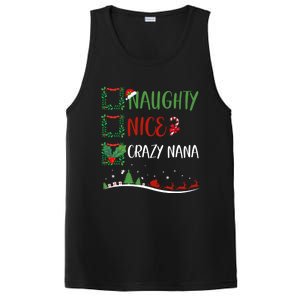 Nice Naughty Crazy Nana Christmas Matching Santa Hat Gift PosiCharge Competitor Tank