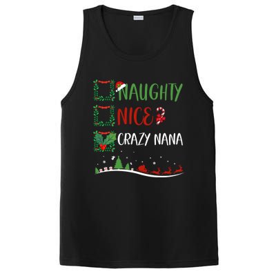 Nice Naughty Crazy Nana Christmas Matching Santa Hat Gift PosiCharge Competitor Tank