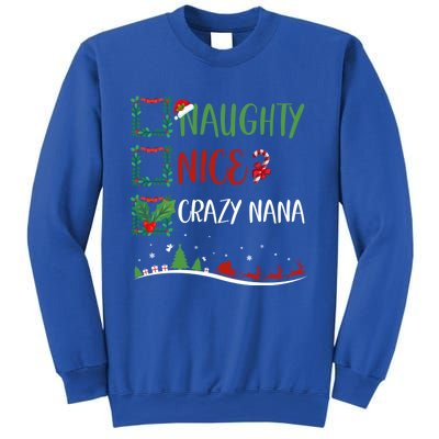 Nice Naughty Crazy Nana Christmas Matching Santa Hat Gift Sweatshirt