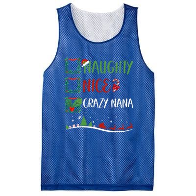 Nice Naughty Crazy Nana Christmas Matching Santa Hat Gift Mesh Reversible Basketball Jersey Tank