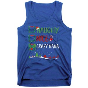 Nice Naughty Crazy Nana Christmas Matching Santa Hat Gift Tank Top