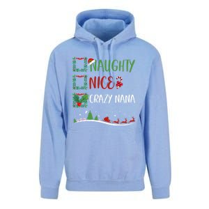 Nice Naughty Crazy Nana Christmas Matching Santa Hat Gift Unisex Surf Hoodie