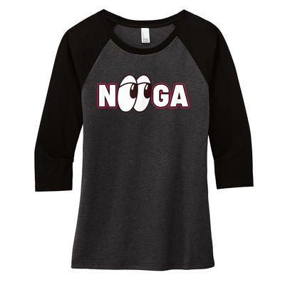 Nooga Nooga Chattanooga State Baseball Sports Women's Tri-Blend 3/4-Sleeve Raglan Shirt