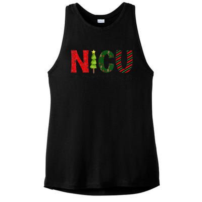 Nicu Nurse Christmas Neonatal Icu Nurse T Holiday Nicu Nurse Ladies PosiCharge Tri-Blend Wicking Tank