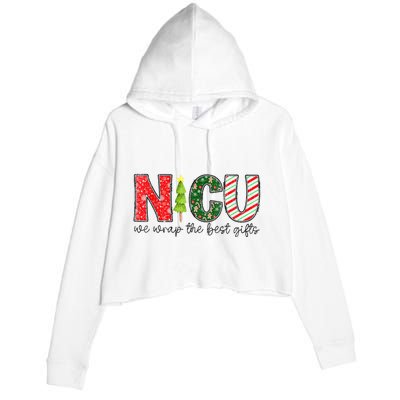 Nicu Nurse Christmas Neonatal Icu Nurse T Holiday Nicu Nurse Crop Fleece Hoodie