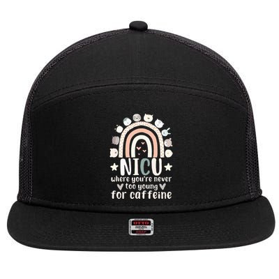 Nicu Nurse Caffeine Neonatal Intensive Care Unit 7 Panel Mesh Trucker Snapback Hat