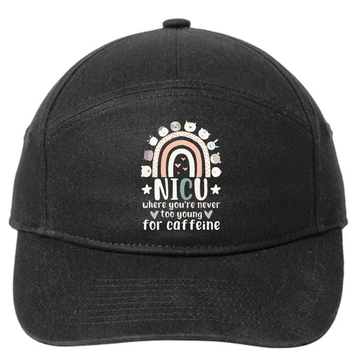 Nicu Nurse Caffeine Neonatal Intensive Care Unit 7-Panel Snapback Hat