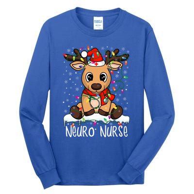 Neuro Nurse Christmas Reindeer Santa Claus Xmas Nurse Scrubs Gift Tall Long Sleeve T-Shirt