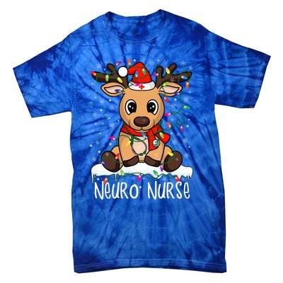 Neuro Nurse Christmas Reindeer Santa Claus Xmas Nurse Scrubs Gift Tie-Dye T-Shirt