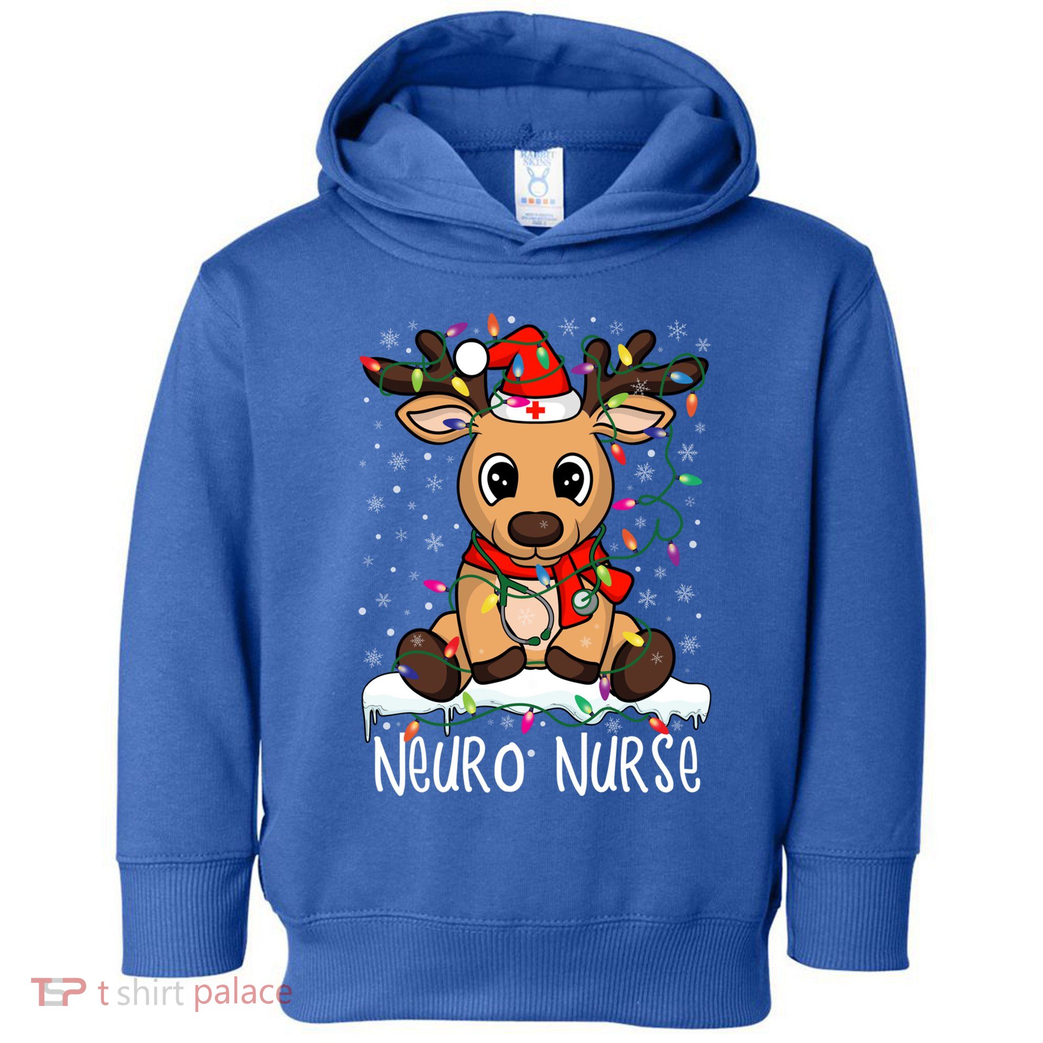 Neuro Nurse Christmas Reindeer Santa Claus Xmas Nurse Scrubs Gift Toddler Hoodie