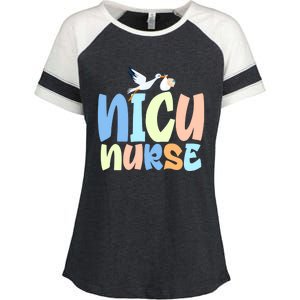 Nicu Nurse Designs Nicu Nurse Squad Cute Gift Enza Ladies Jersey Colorblock Tee