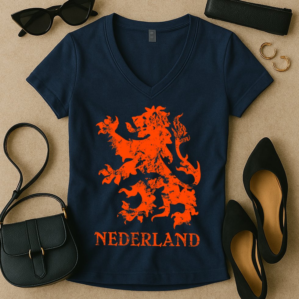 Netherlands Nederland Dutch Lion Women's V-Neck T-Shirt