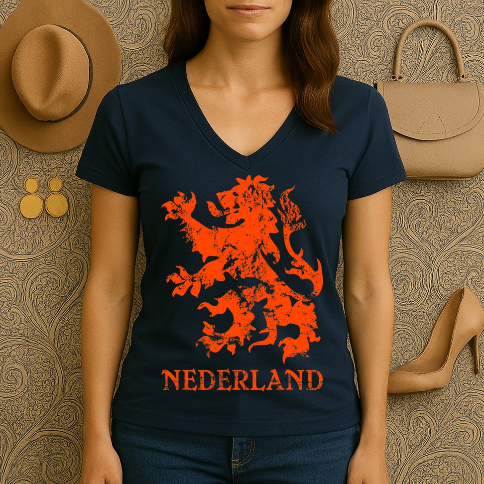 Netherlands Nederland Dutch Lion Women's V-Neck T-Shirt