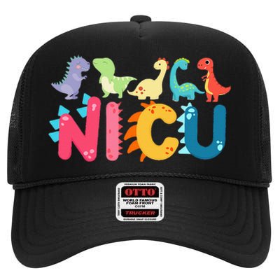 NICU Nurse Dinosaur Neonatal Intensive Care Unit High Crown Mesh Back Trucker Hat