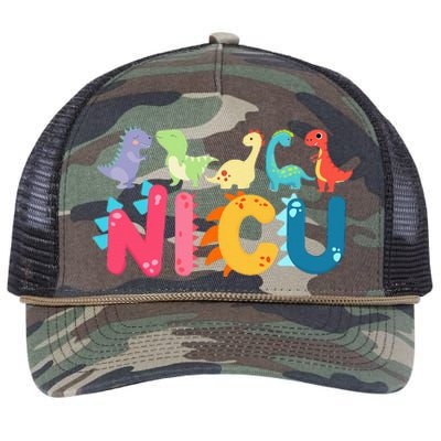 NICU Nurse Dinosaur Neonatal Intensive Care Unit Retro Rope Trucker Hat Cap