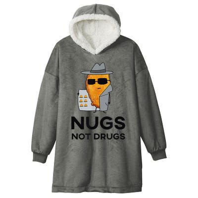 Nugs Not Drugs Funny Chicken Nugget Hooded Wearable Blanket