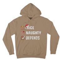 Nice Naughty Depends Christmas List Xmas Santa Claus Hoodie