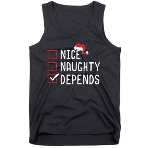 Nice Naughty Depends Christmas List Tank Top