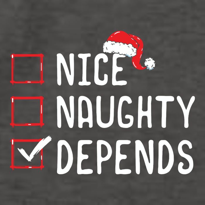 Nice Naughty Depends Christmas List Vector Backpack