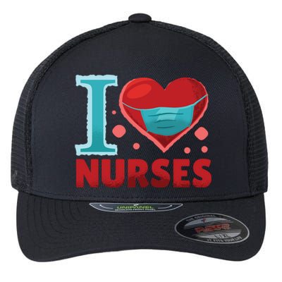 National Nurses Day May 6 I Heart Nurses Gratitude Design Gift Flexfit Unipanel Trucker Cap