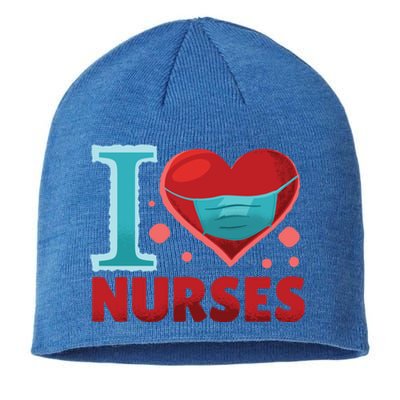 National Nurses Day May 6 I Heart Nurses Gratitude Design Gift Sustainable Beanie