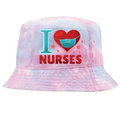 National Nurses Day May 6 I Heart Nurses Gratitude Design Gift Tie-Dyed Bucket Hat