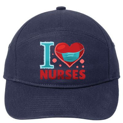 National Nurses Day May 6 I Heart Nurses Gratitude Design Gift 7-Panel Snapback Hat