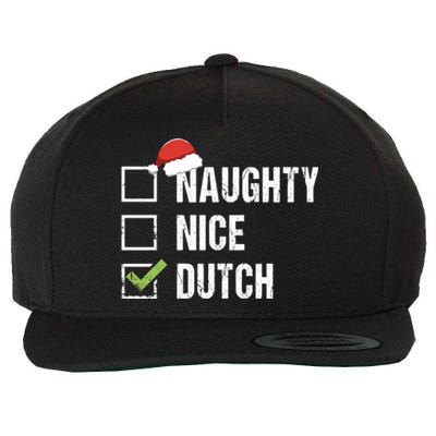 Naughty Nice Dutch Netherlands Santa Christmas Gift Great Gift Wool Snapback Cap