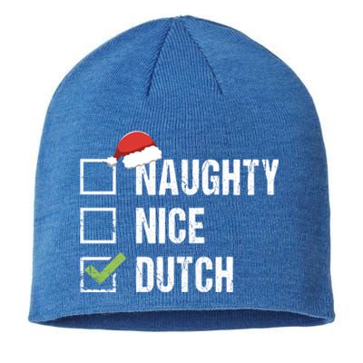 Naughty Nice Dutch Netherlands Santa Christmas Gift Great Gift Sustainable Beanie