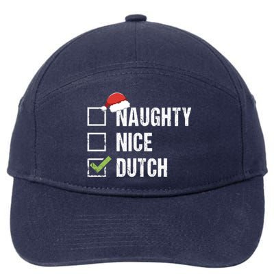 Naughty Nice Dutch Netherlands Santa Christmas Gift Great Gift 7-Panel Snapback Hat