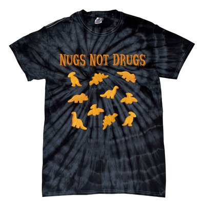 Nugs Not Drugs Dinosaur Chicken Nugget Tie-Dye T-Shirt