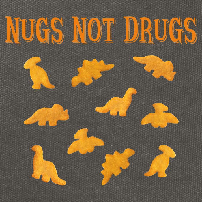 Nugs Not Drugs Dinosaur Chicken Nugget Cotton Canvas Backpack