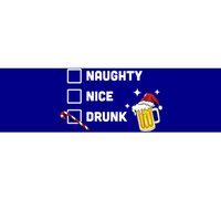 Nice Naughty Drunk Check Christmas Beer Funny Ing Xmas Gift Bumper Sticker