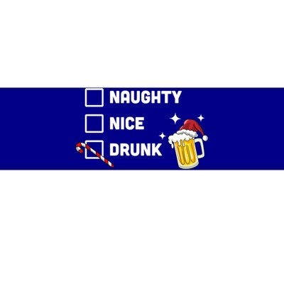 Nice Naughty Drunk Check Christmas Beer Funny Ing Xmas Gift Bumper Sticker