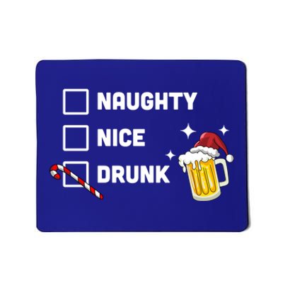 Nice Naughty Drunk Check Christmas Beer Funny Ing Xmas Gift Mousepad