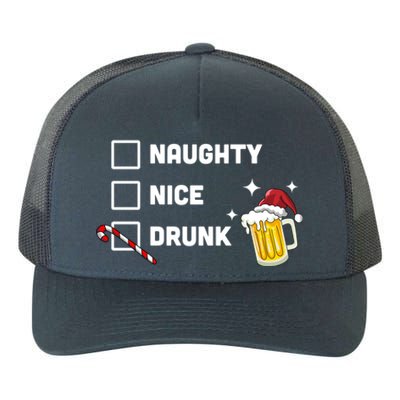 Nice Naughty Drunk Check Christmas Beer Funny Ing Xmas Gift Yupoong Adult 5-Panel Trucker Hat