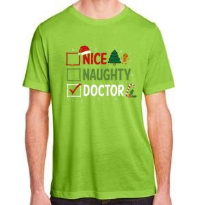 Nice Naughty Doctor Christmas Funny Xmas Santa Hat Gift Adult ChromaSoft Performance T-Shirt