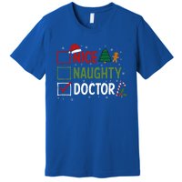 Nice Naughty Doctor Christmas Funny Xmas Santa Hat Gift Premium T-Shirt