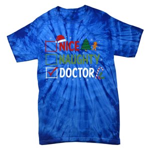 Nice Naughty Doctor Christmas Funny Xmas Santa Hat Gift Tie-Dye T-Shirt