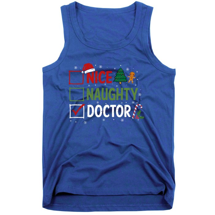 Nice Naughty Doctor Christmas Funny Xmas Santa Hat Gift Tank Top