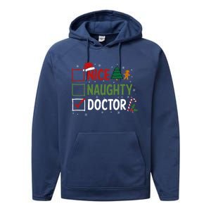 Nice Naughty Doctor Christmas Funny Xmas Santa Hat Gift Performance Fleece Hoodie