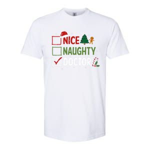 Nice Naughty Doctor Christmas Funny Xmas Santa Hat Gift Softstyle CVC T-Shirt